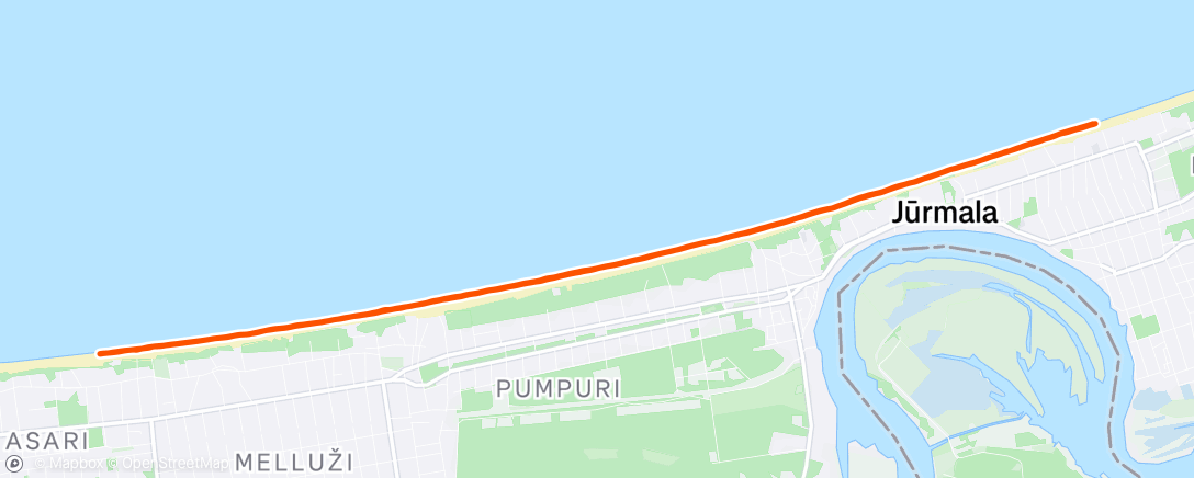 Map of the activity, Evening Run
