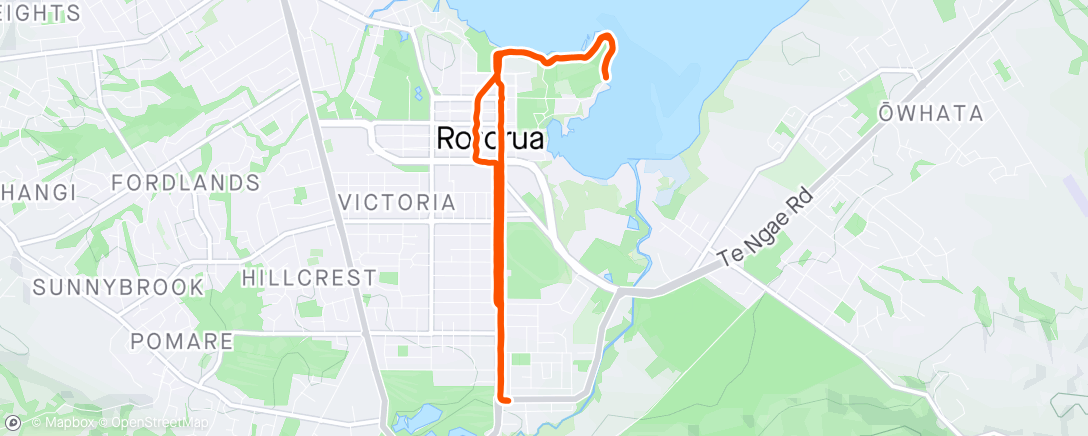 Map of the activity, Run - Breakfast - Run