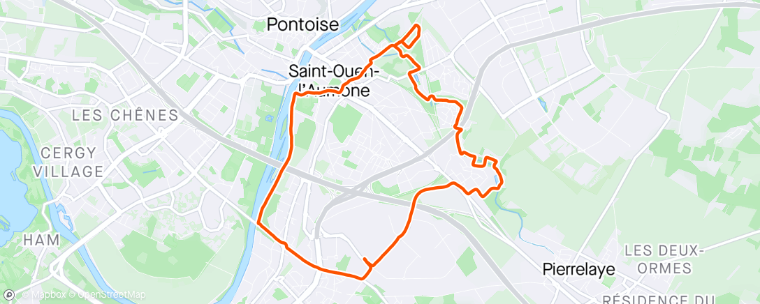 Map of the activity, Footing avec Thierry