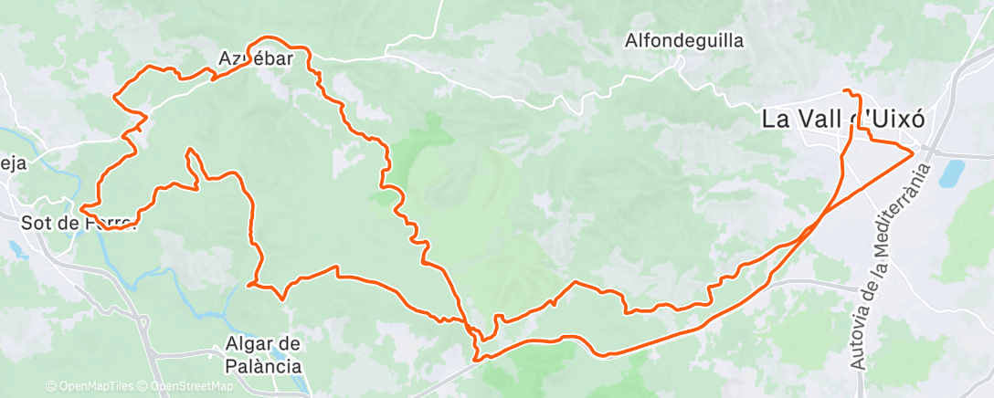 Map of the activity, Bicicleta por la mañana