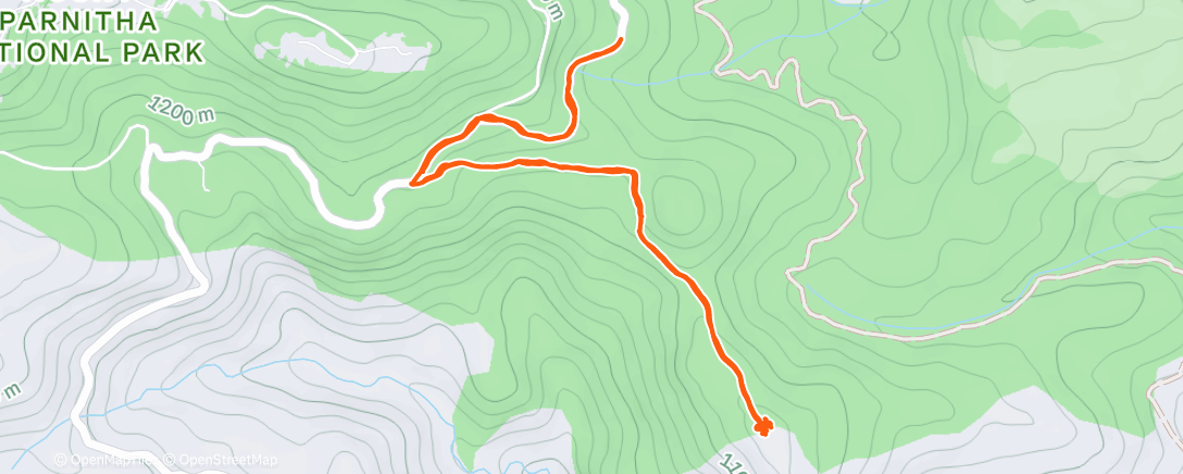 Map of the activity, Mont Parnes