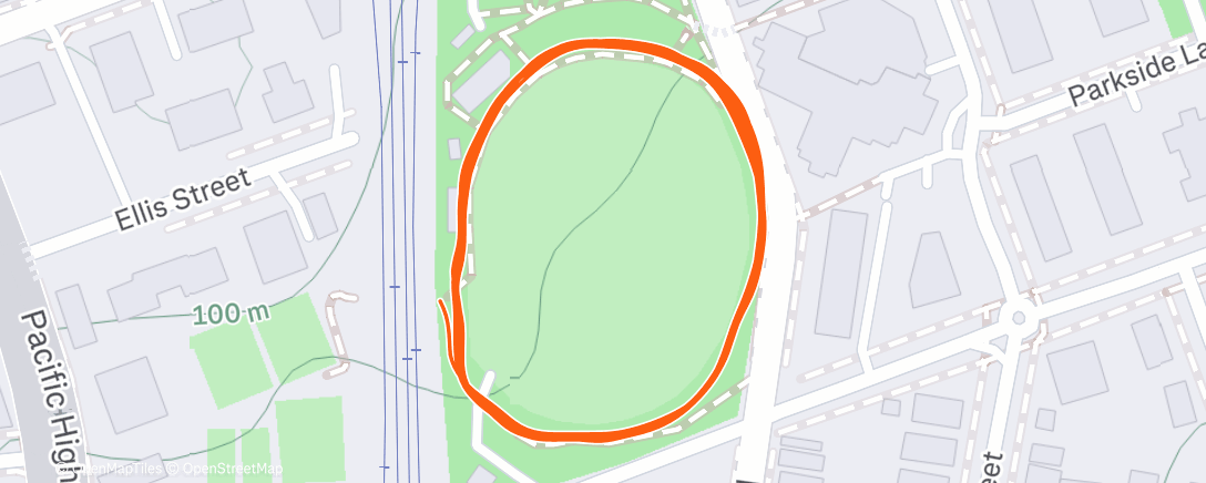 Map of the activity, Evening Run