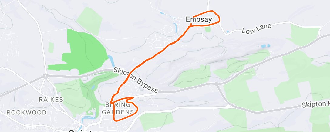 Map of the activity, Evening Run