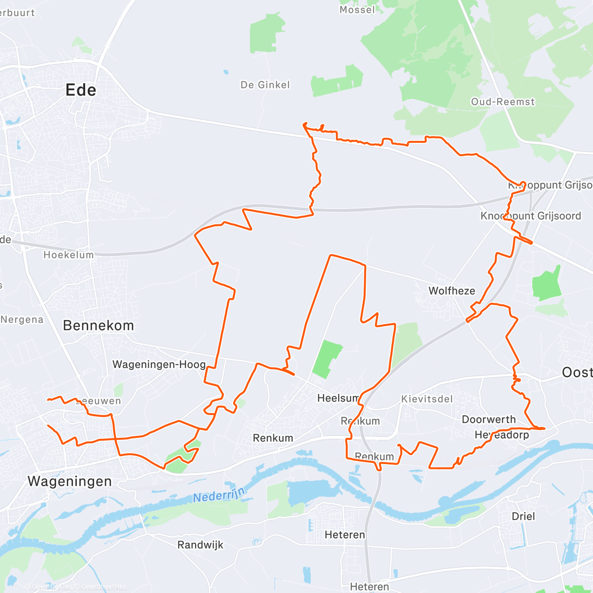 Map of the activity, Toertocht TCW! A bit cold but dry. Perfect day!