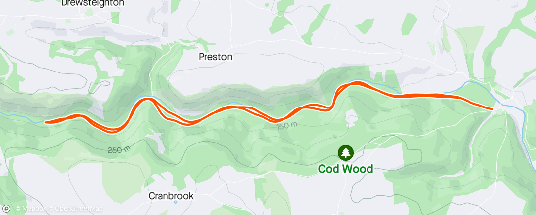 Map of the activity, Fingle Bridge Run