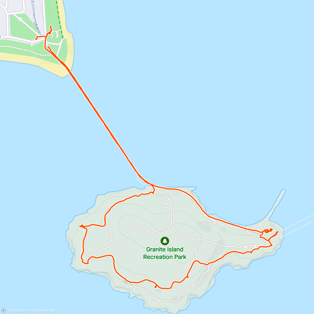 Mapa de la actividad (Granite Island Loop)