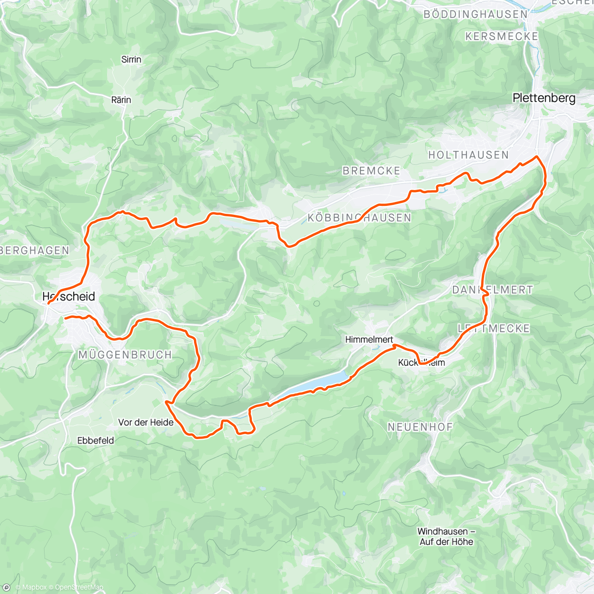 Карта физической активности (E-Mountainbike-Fahrt am Abend noch schnell nach der Gartenarbeit)