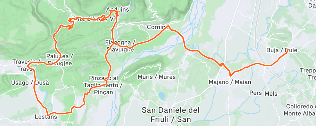 Map of the activity, Ciclismo