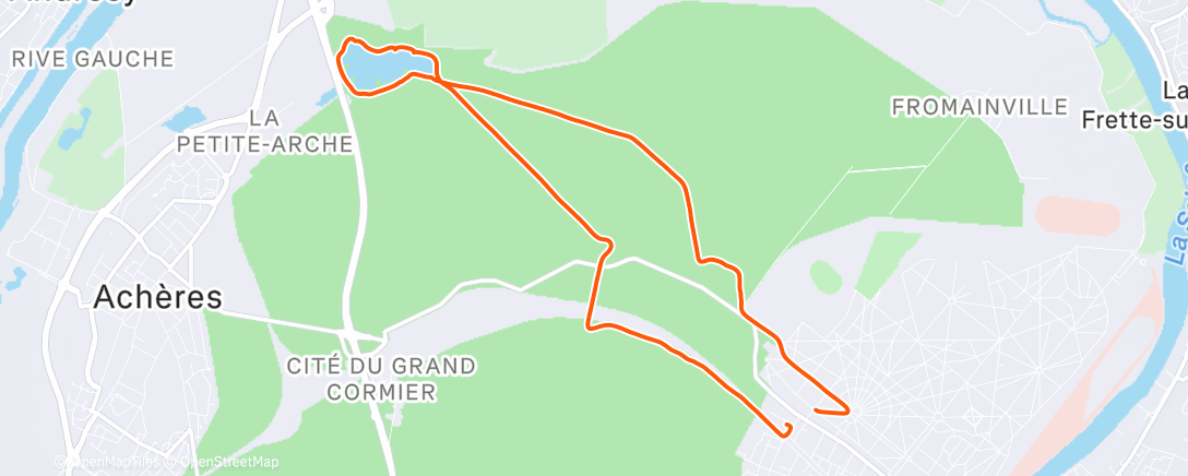 Map of the activity, Course à pied le matin