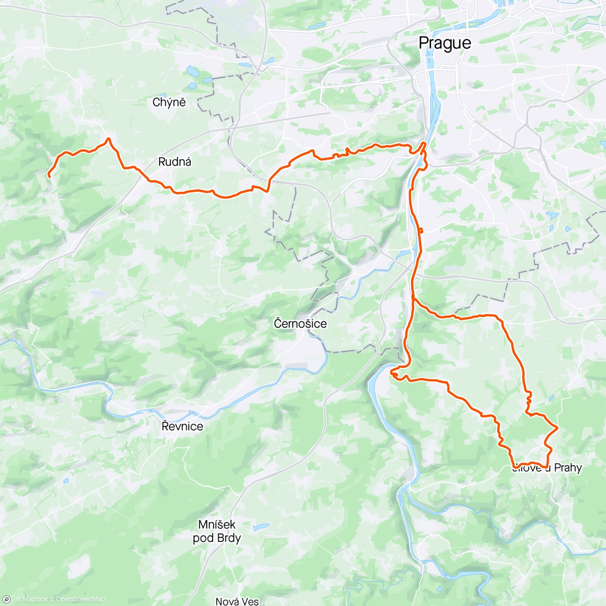 Map of the activity, Pohodový ride v rámci Future Cycling river fest