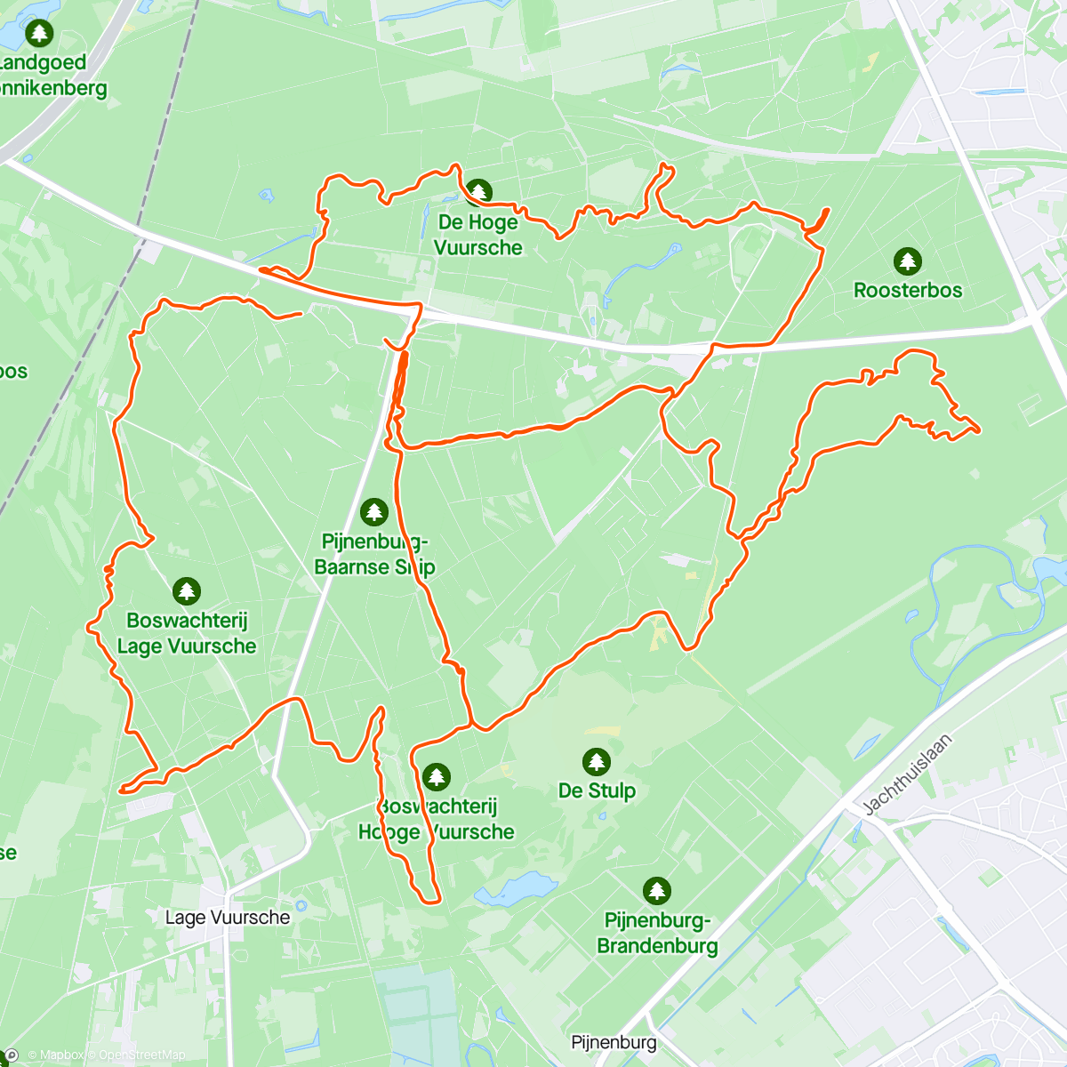 Map of the activity, MTB - Lage en Hoge Vuursche