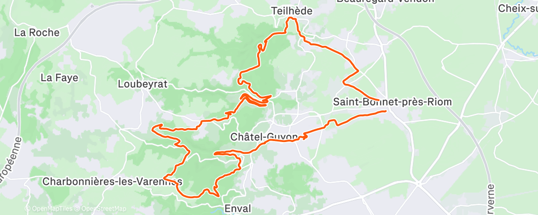 Map of the activity, Afternoon Mountain Bike Ride
