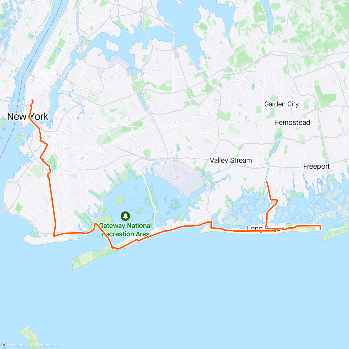 Map of the activity, Seeing parts of NY I've never seen before.