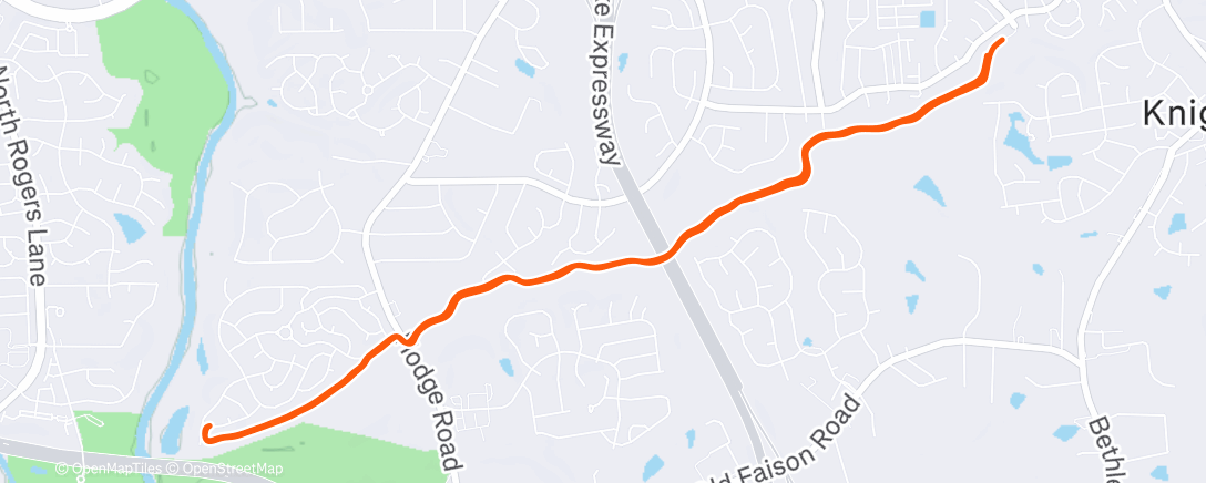 Map of the activity, Afternoon Run