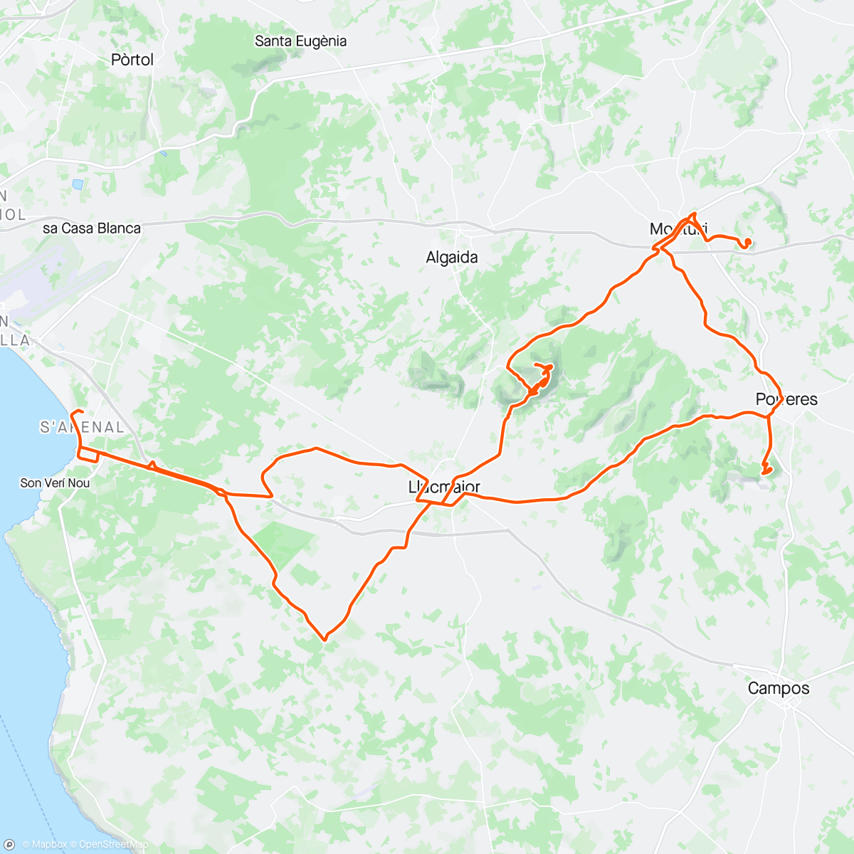 Map of the activity, 3 Monasteries Ride (Plausch Group)
