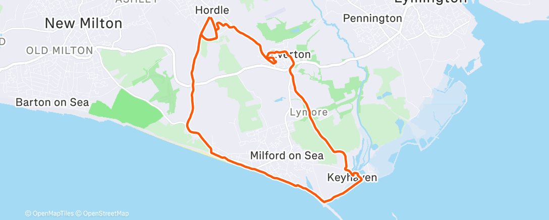 Карта физической активности (10M Easy Reverse Keyhaven Loop)