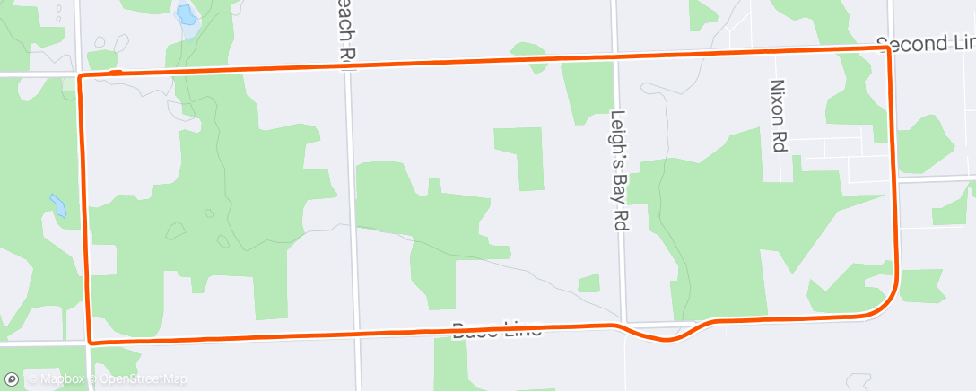 Map of the activity, 8 mile easy run