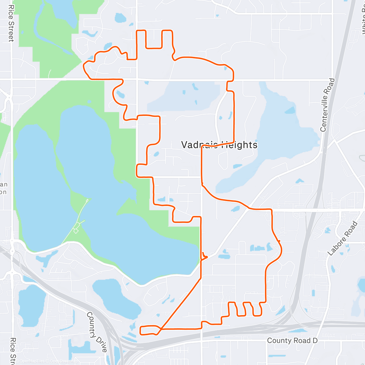 Map of the activity, TCBC Fat Bike Ride