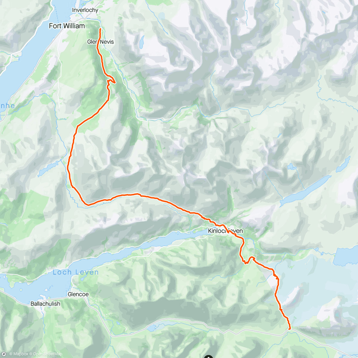 Map of the activity, Fort William to Glencoe