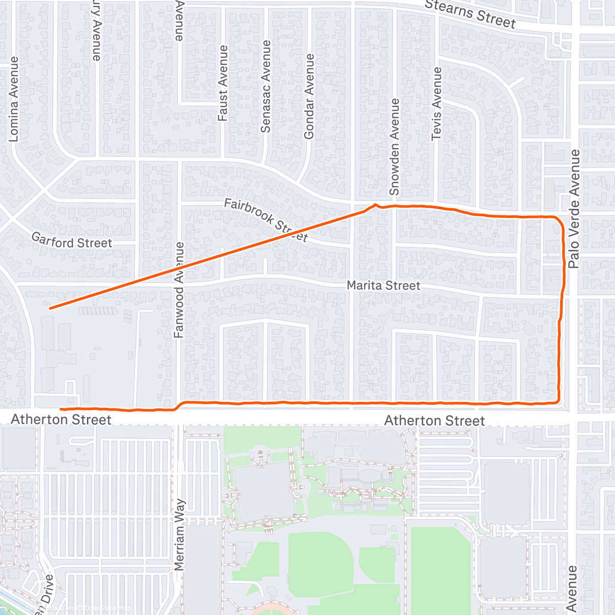 Map of the activity, Evening Walk