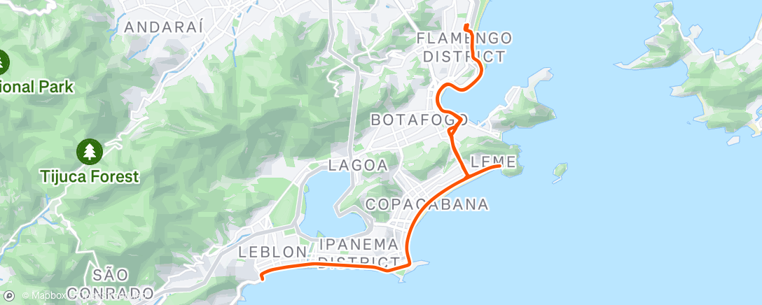 Map of the activity, Pedalada matinal