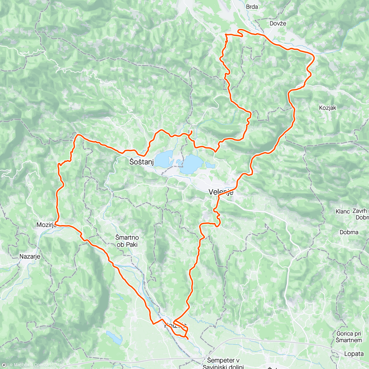 Map of the activity, Štrekna 🚂 & Graška Gora⛰️