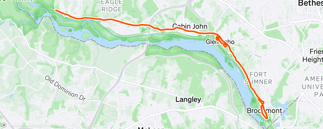 Map of the activity, Evening Ride