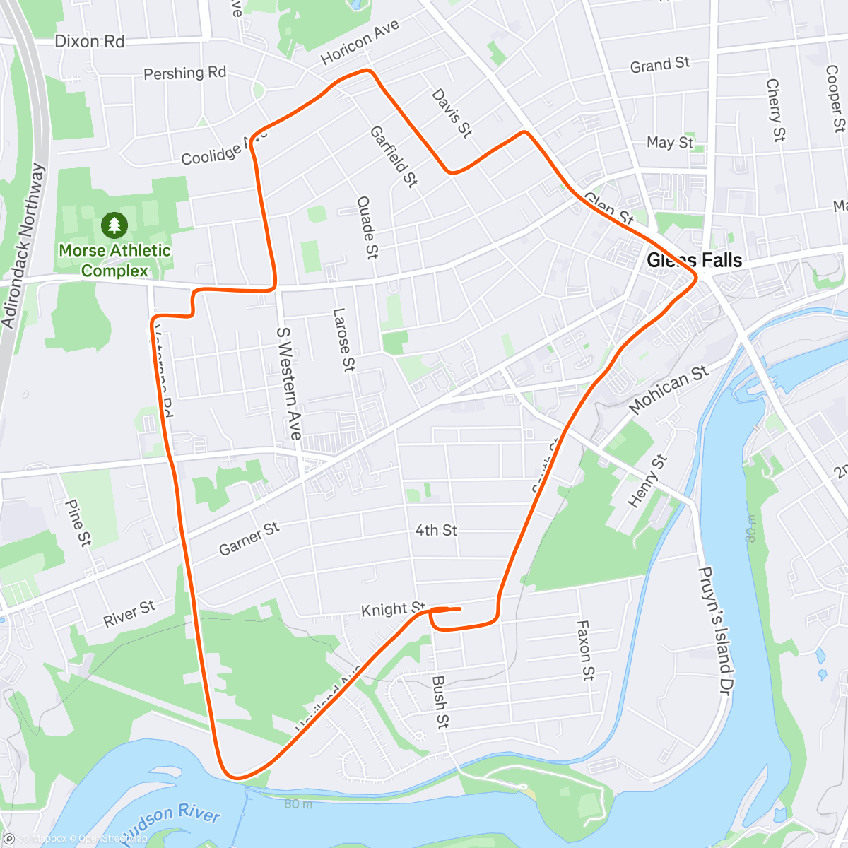 Map of the activity, Morning Run