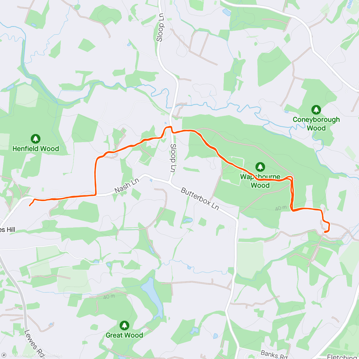 Mapa de la actividad, Trail 8km