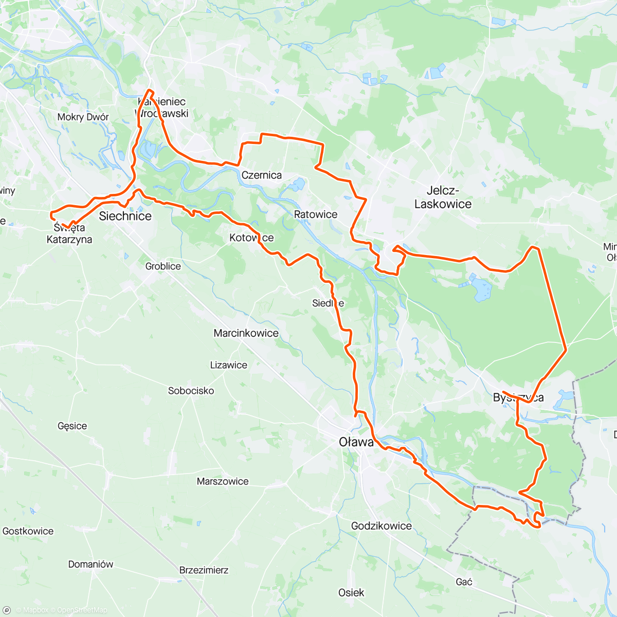 Карта физической активности (Lunch Ride, jazda na południe tylko lasem 🌪️🌪️🌪️😛)