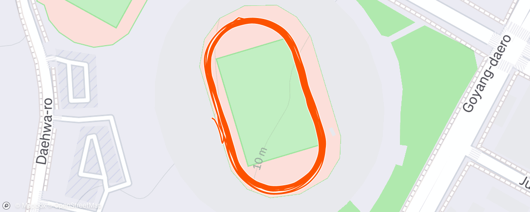 Map of the activity, Evening Run