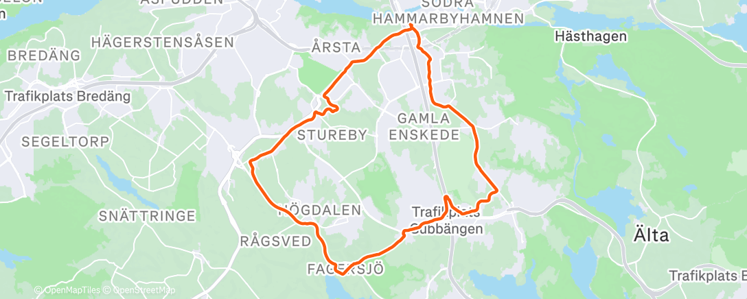 Map of the activity, Afternoon Run