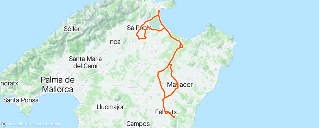Map of the activity, Mallorca dag 4 2024