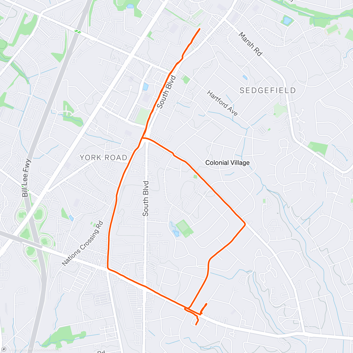 Map of the activity, Rolling 800s