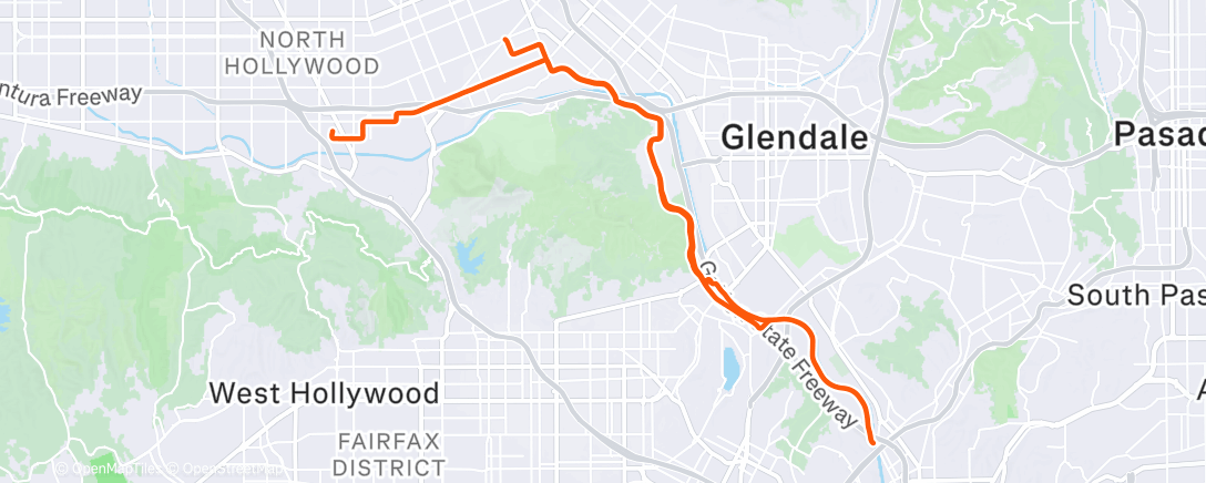 Map of the activity, Restart after a quick bike shop stop