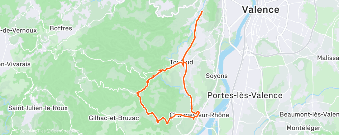 Map of the activity, Sortie vélo le matin