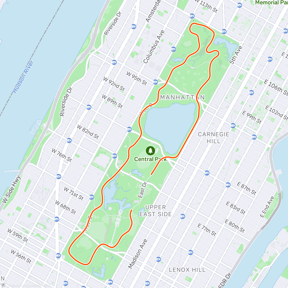 Map of the activity, Zwift - Park Perimeter Loop in New York