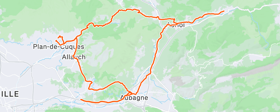 Map of the activity, Sortie vélo le matin