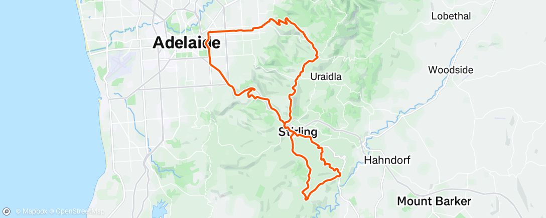 Map of the activity, Cycling
