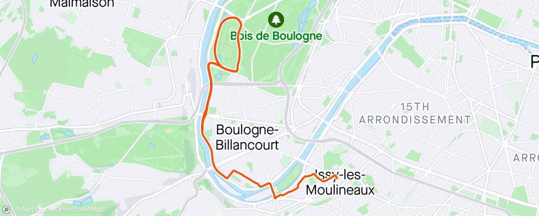 Map of the activity, Petite sortie Longchamp