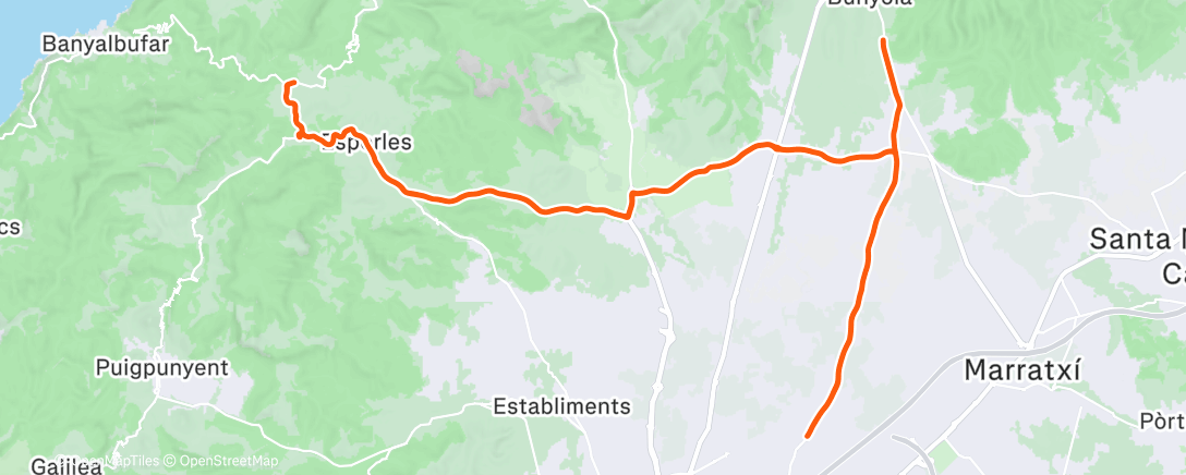Carte de l'activité Andar en bicicleta
