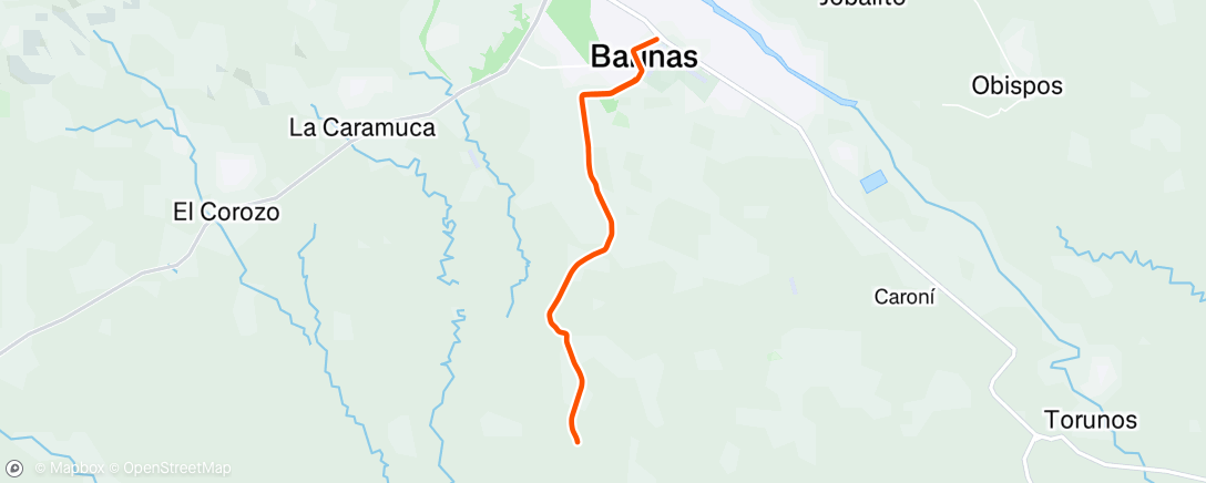 Map of the activity, Vuelta ciclista por la tarde
