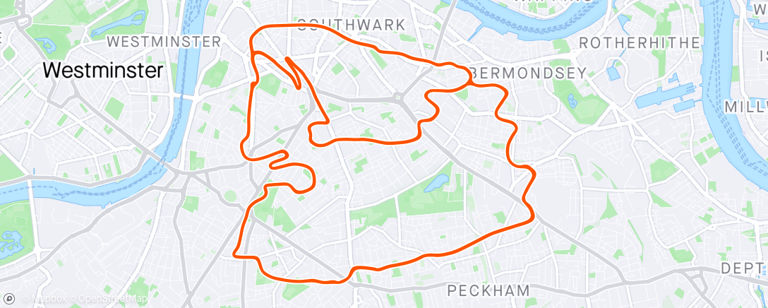 Map of the activity, Zwift - L5 - 5x4min in London