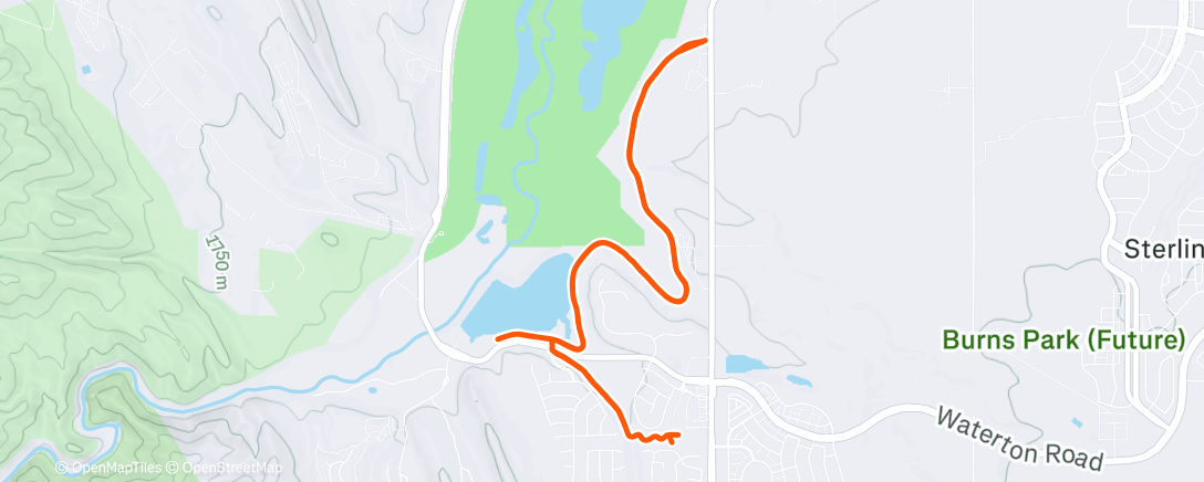 Map of the activity, Afternoon Run