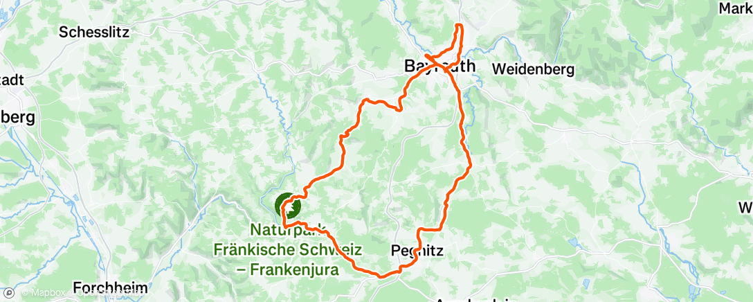 Map of the activity, Mittagsradfahrt