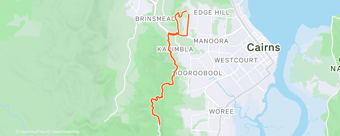 Map of the activity, Slow cruise on MTB
