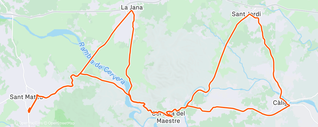 Map of the activity, Bicicleta por la mañana