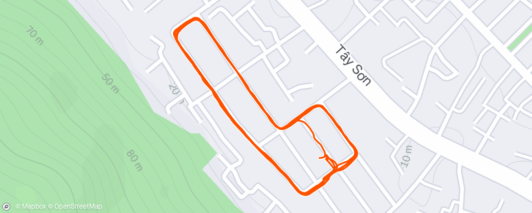 Map of the activity, Evening Run