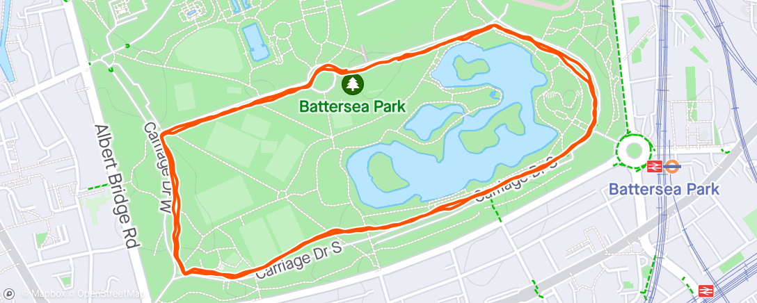 Map of the activity, Battersea Park chase the sun
