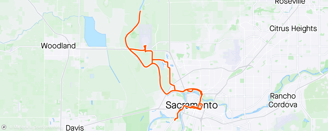 Map of the activity, Saturday River Ride